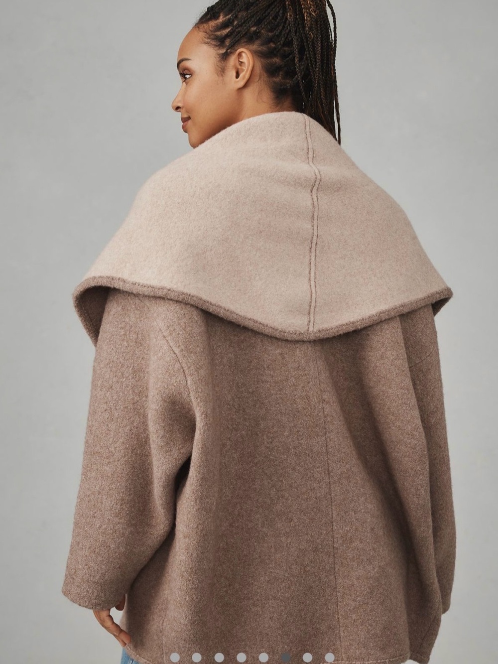 Anthropologie Cozy Two-Tone Wrap Vest in Taupe - Picture 5 of 8
